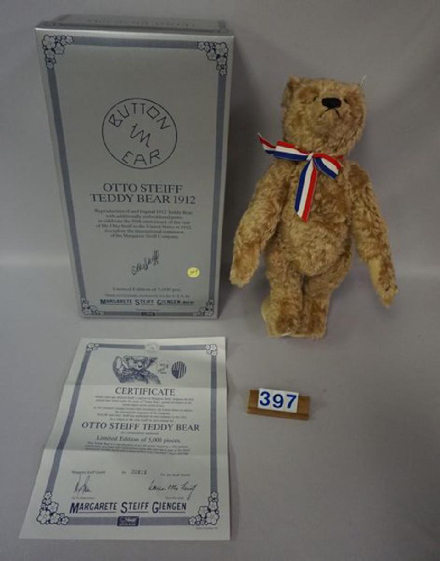 STEIFF LIMITED EDITION 15 INCH OTTO: STEIFF TEDDY BEAR #815/5,000 WITH CERTIFICATE & ORIGINAL BOX - VERY GOOD