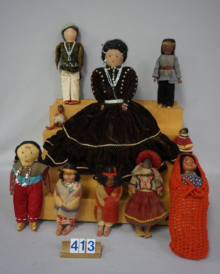 (10 PIECES) INDIAN DOLL LOT: (1 of 5)
