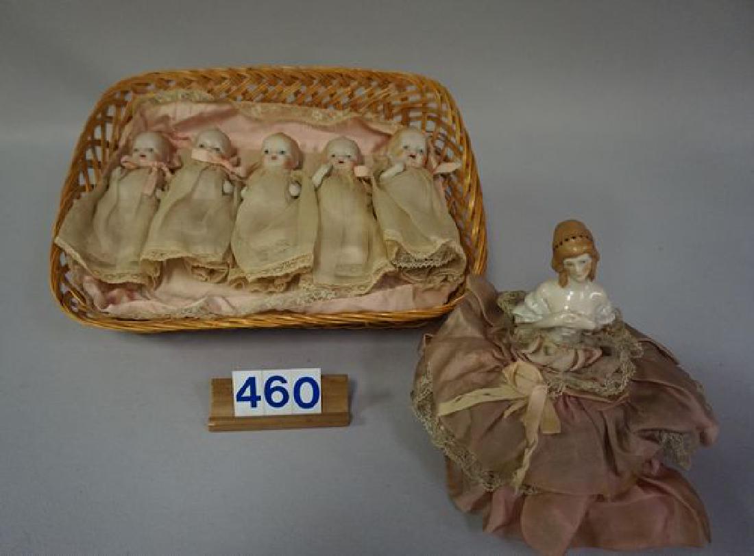 SET OF (5) 5 INCH ALL BISQUE BABY DOLLS (1 of 5)