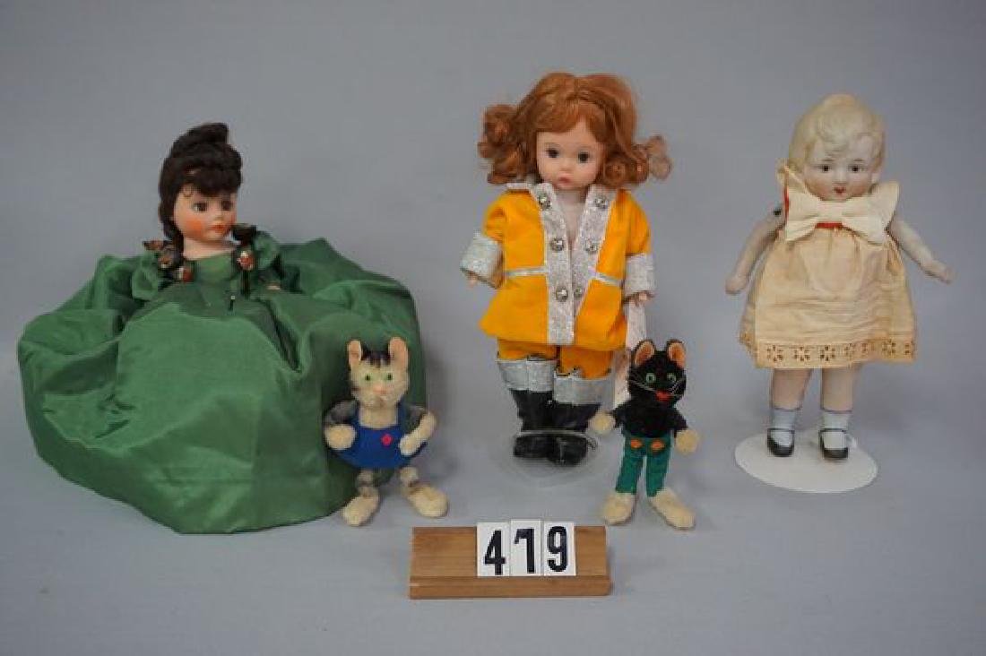 (5 PIECE LOT) JAPAN 7 1/2 INCH ALL BISQUE GIRL (1 of 8)