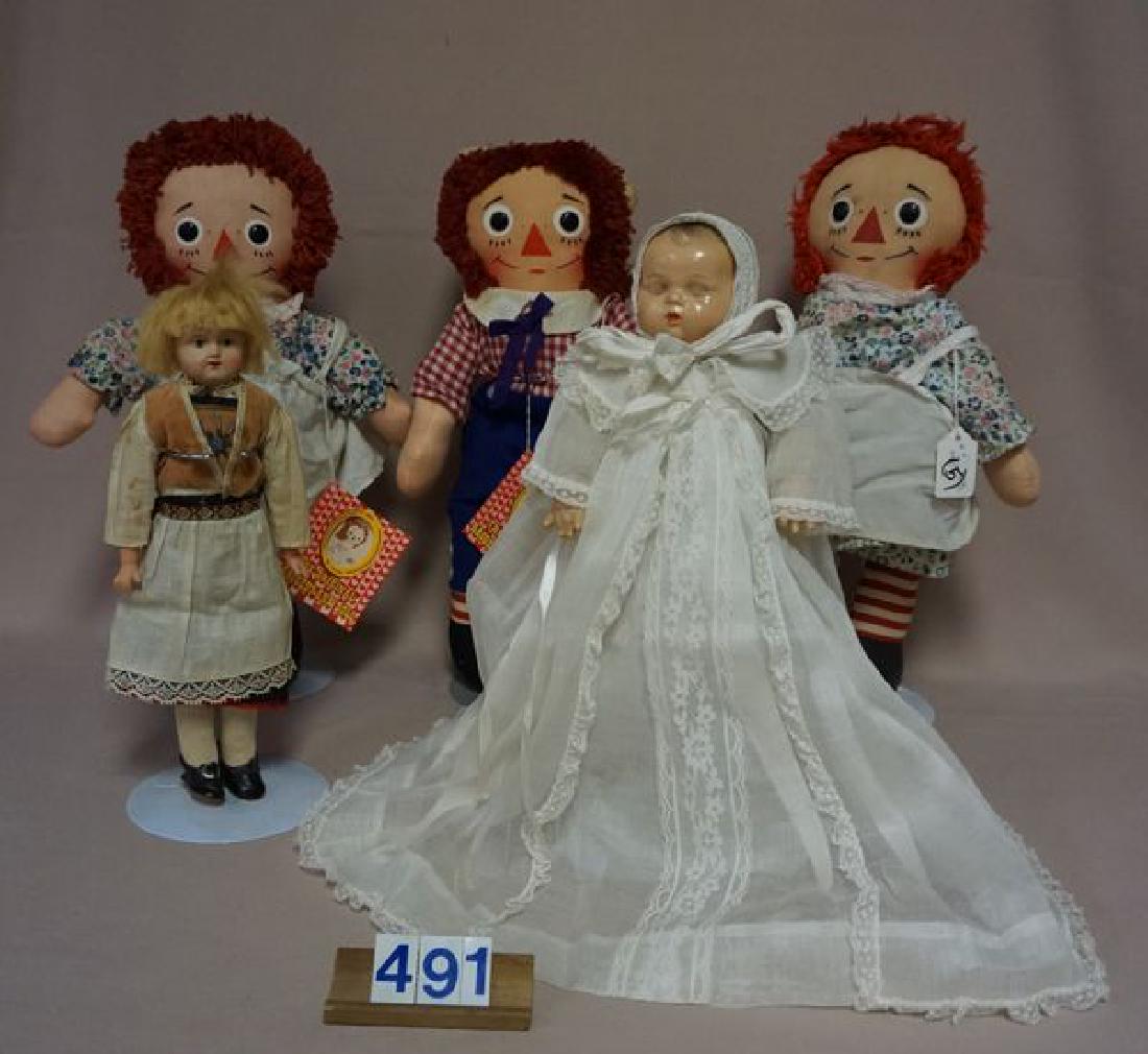 (5 PIECES) 11 INCH CELLULOID HEAD & HANDS GIRL (1 of 4)