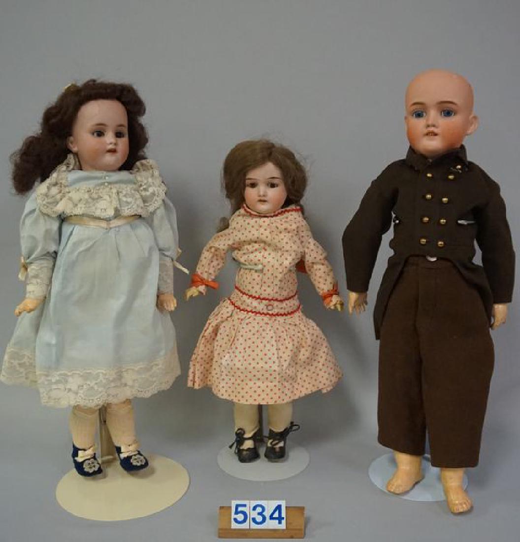 (3 PIECES) BISQUE SOCKET HEAD DOLLS (1 of 7)