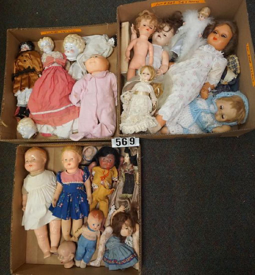(3) GRAB BOXES OF ASSORTED DOLLS: (1 of 5)