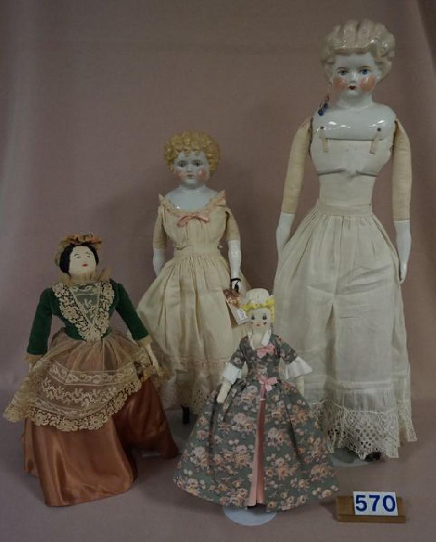 (4 PIECES) REPRO 26 IN. CHINA HEAD DOLL (1 of 8)