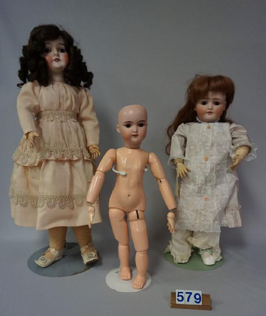 (3) GERMAN BISQUE SOCKET HEAD DOLLS (1 of 6)