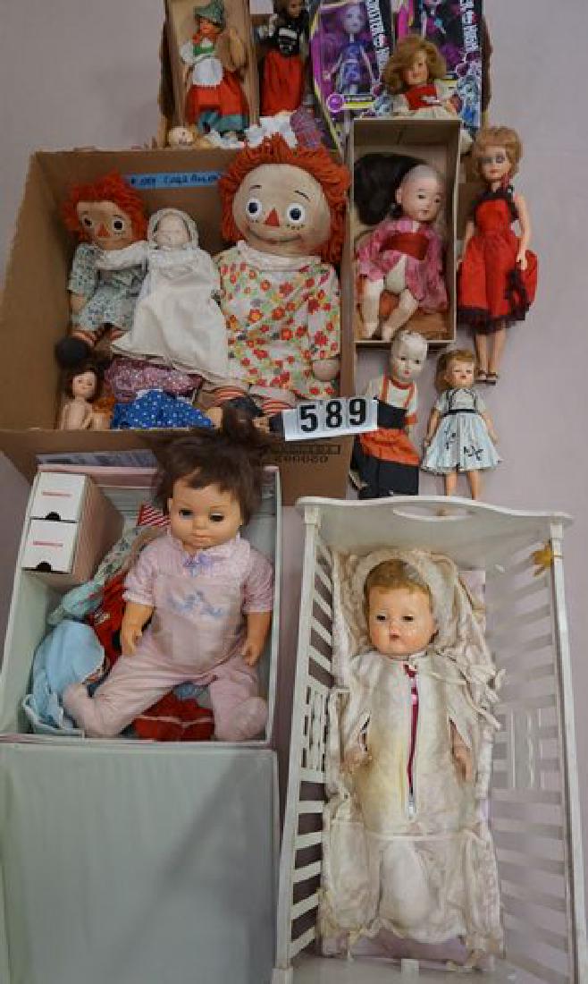 LOT: 16 INCH TINY TEARS IN PLASTIC CRADLE - (1 of 3)