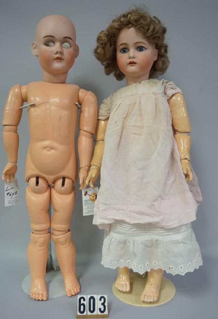 (2 PIECES) LARGE BISQUE DOLL HEADS (1 of 9)