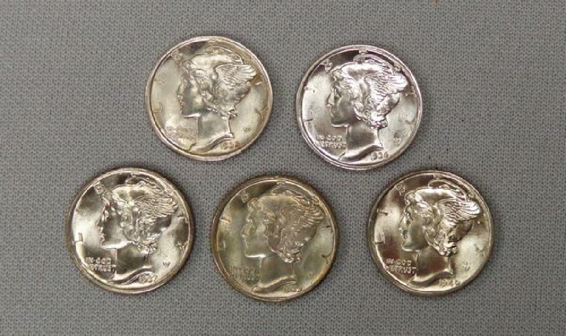 (5) CHOICE BU MERCURY DIMES: (1 of 2)