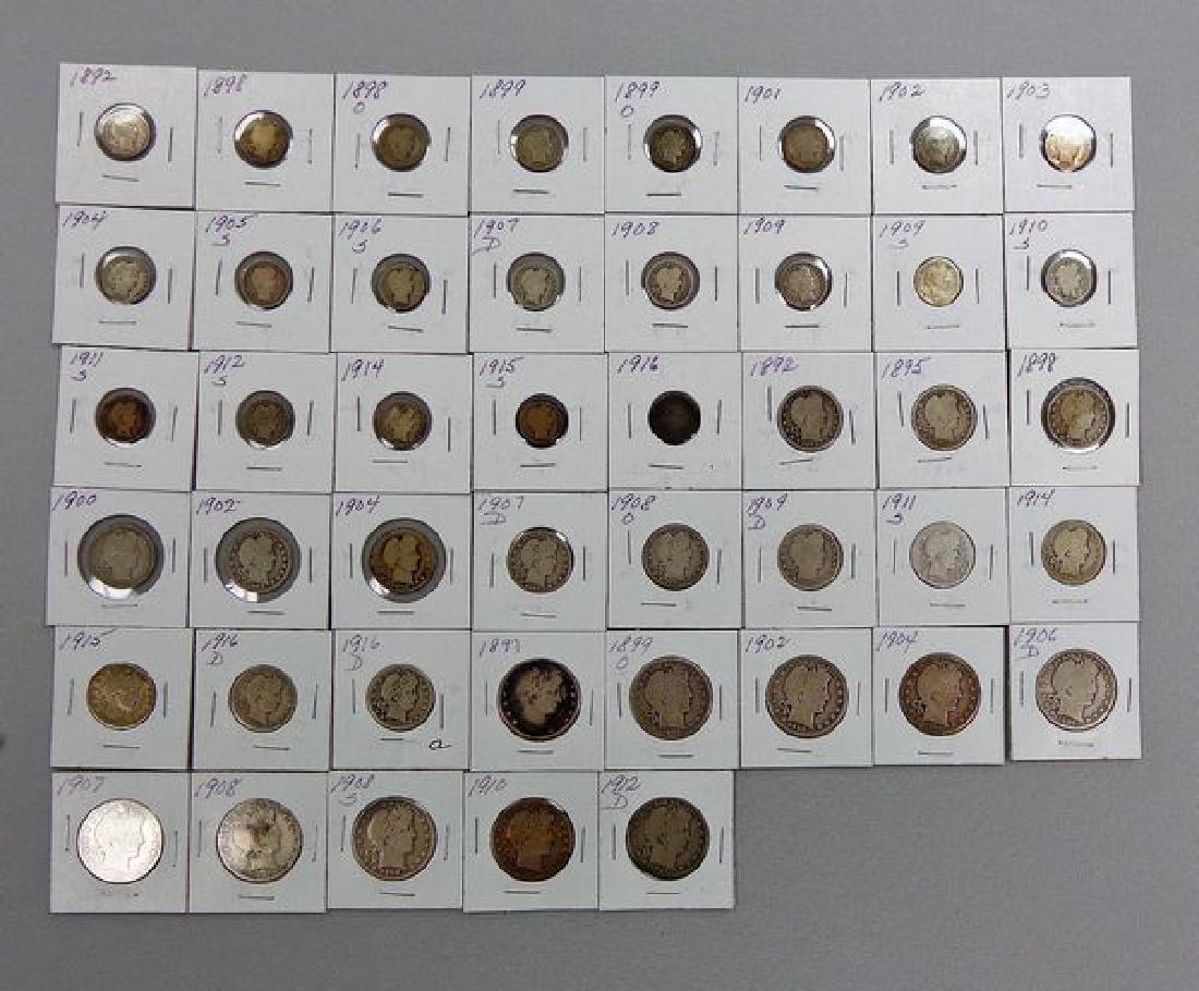 (21) BARBER DIMES, (14) BARBER QUARTERS (1 of 2)