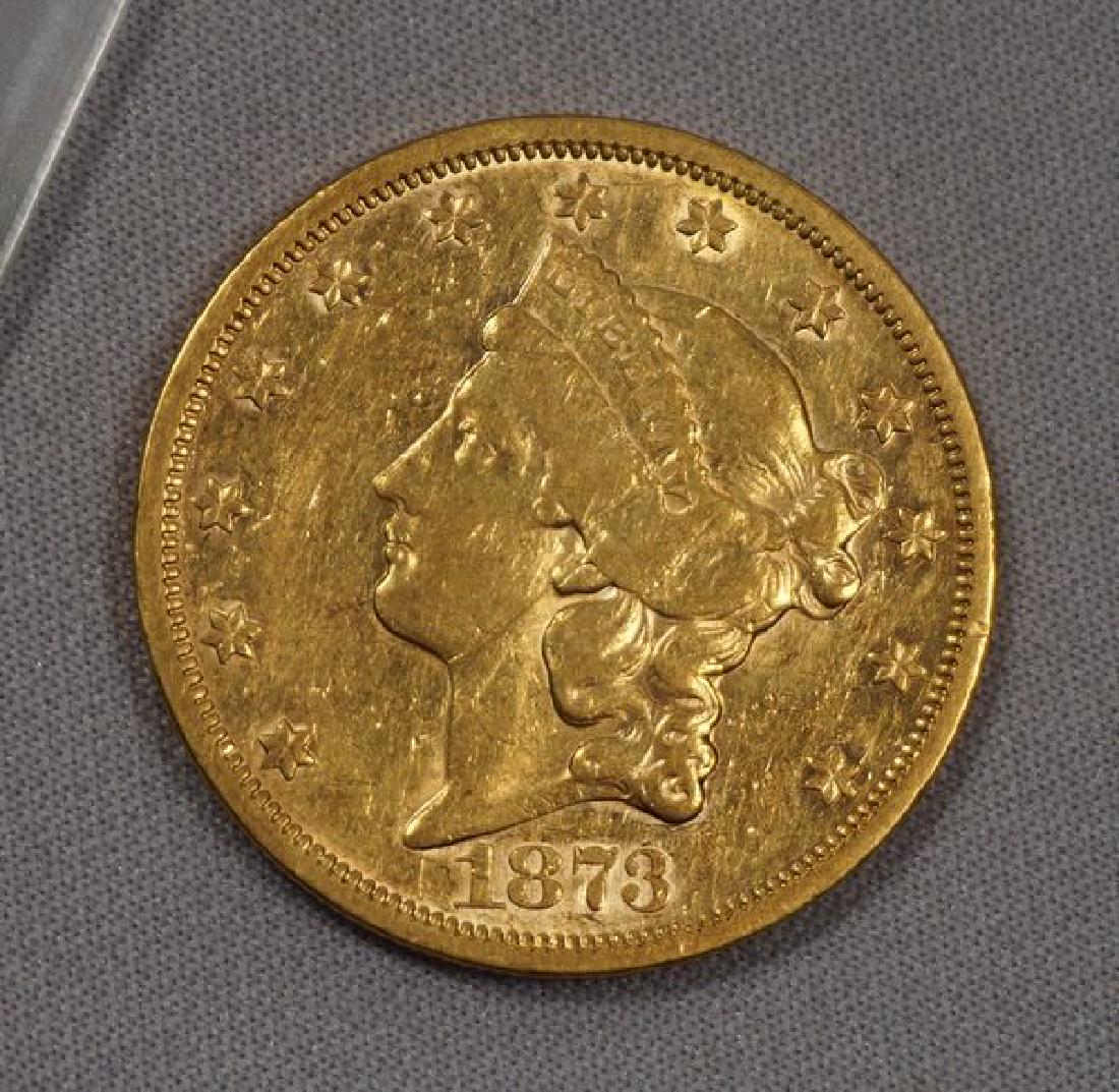 1873-S (OPEN 3) LIBERTY HEAD $20.00 GOLD (1 of 4)