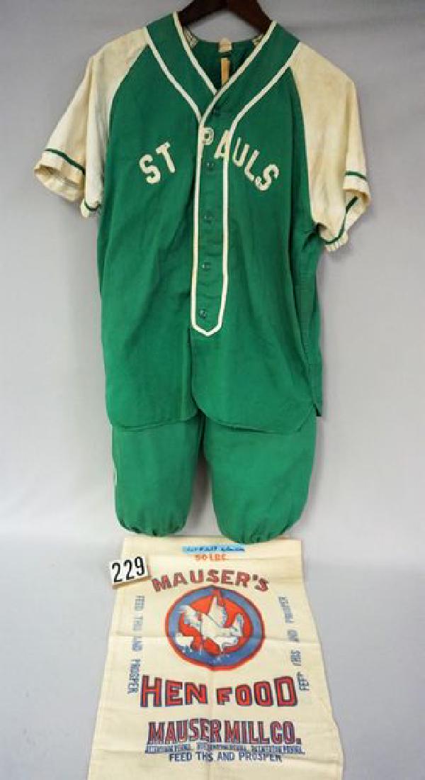 VINTAGE (2 PIECE) COTTON BASEBALL UNIFORM (1 of 4)