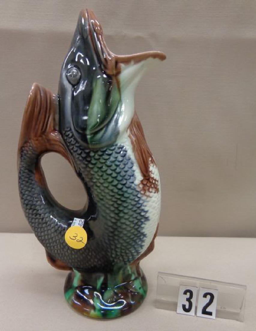MAJOLICA FIGURAL FISH PITCHER (1 of 2)
