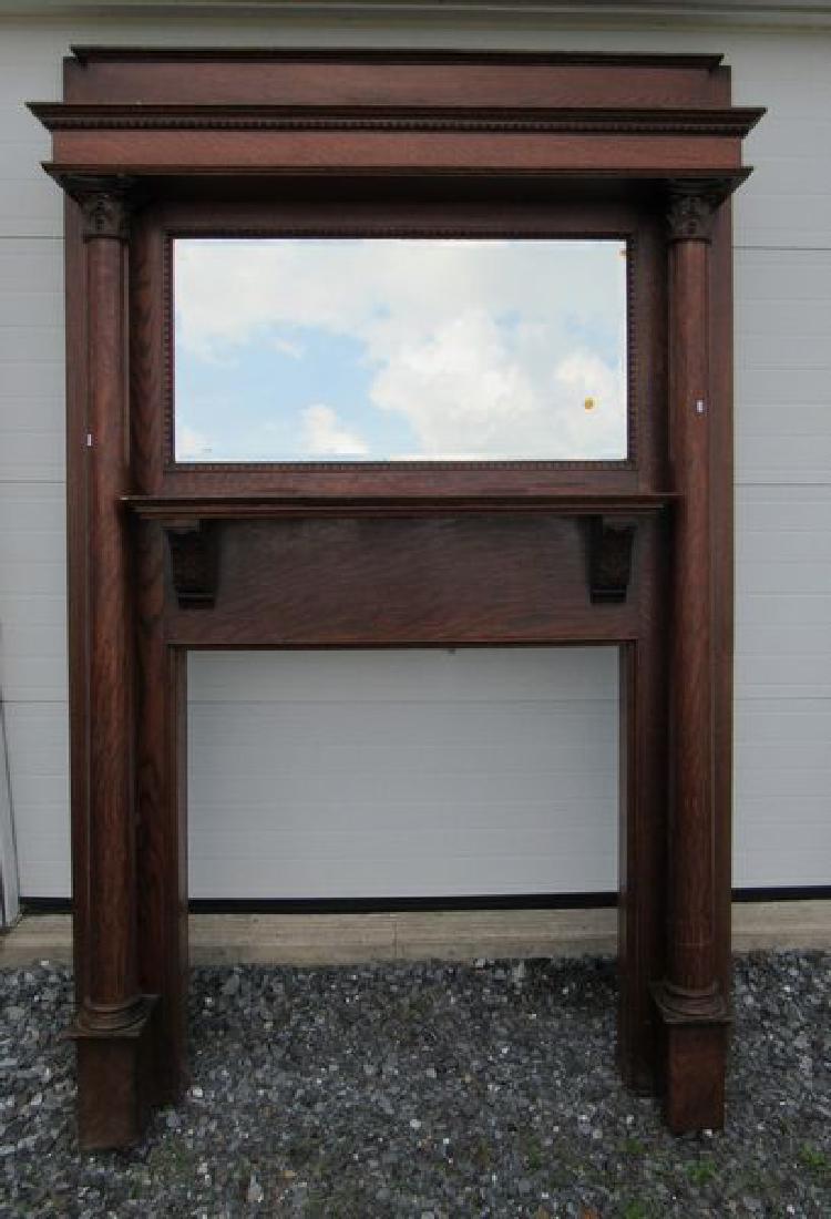 OAK FIREPLACE MANTLE: (1 of 3)