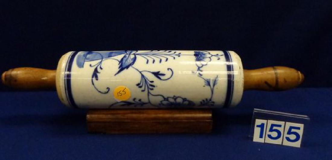 ANTIQUE BLUE DECORATED STONEWARE (1 of 3)