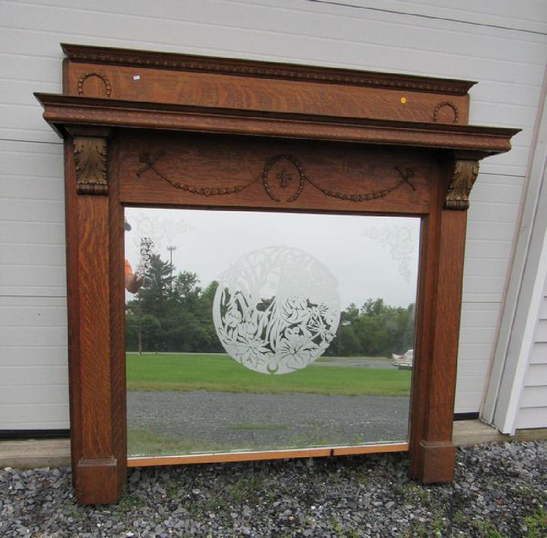 OAK FIREPLACE MANTLE: (1 of 3)