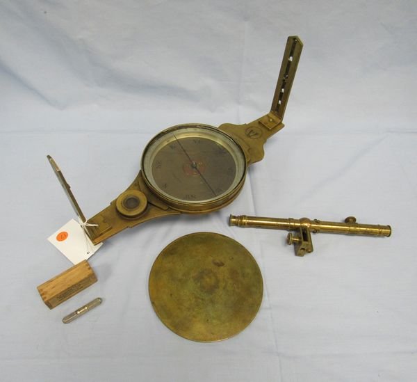 KNOX & SHAIN BRASS SURVEYING COMPASS: (1 of 7)