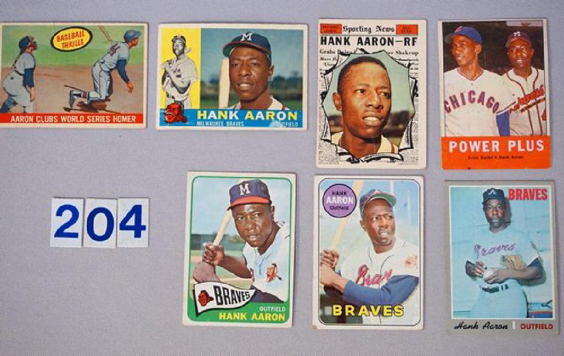 (7 DIFFERENT) HANK AARON TOPPS BASEBALL (1 of 2)