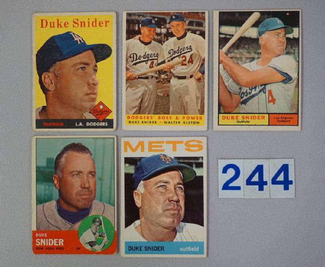 (5 DIFFERENT) DUKE SNIDER BASEBALL CARDS: (1 of 2)