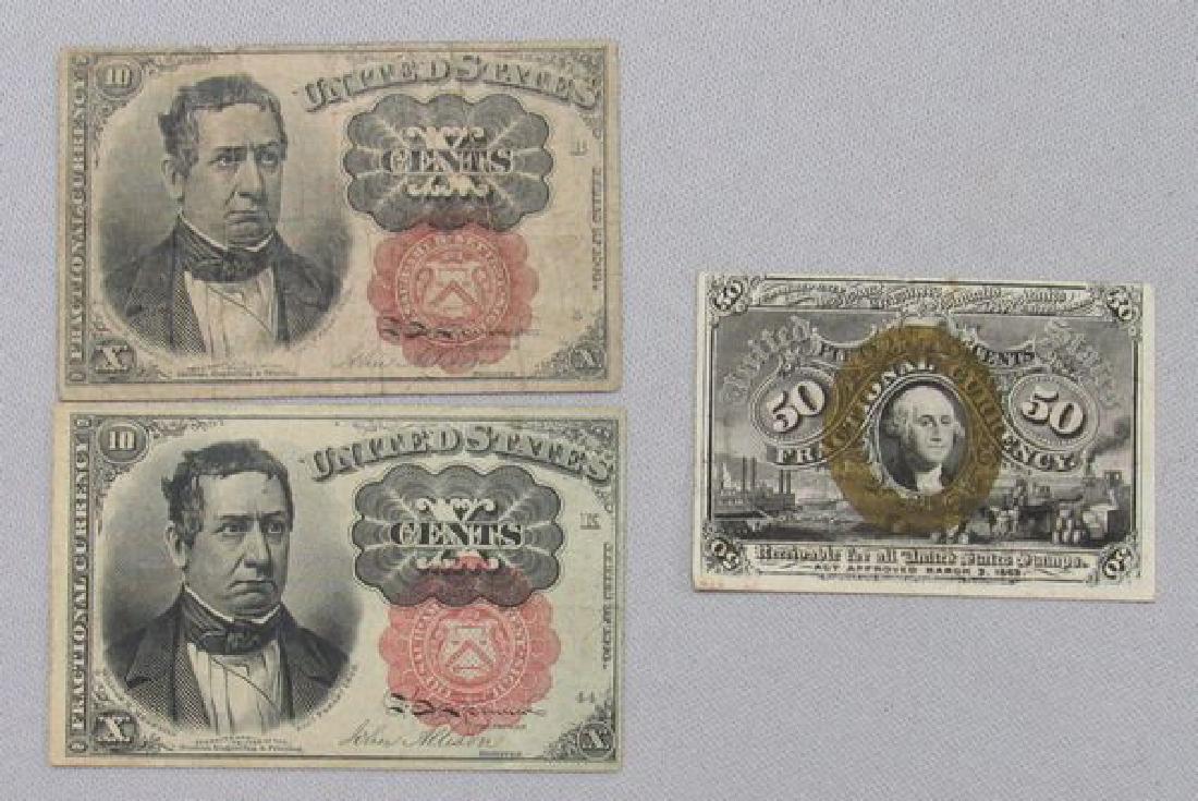 (3 PIECES) FRACTIONAL CURRENCY: (1 of 2)
