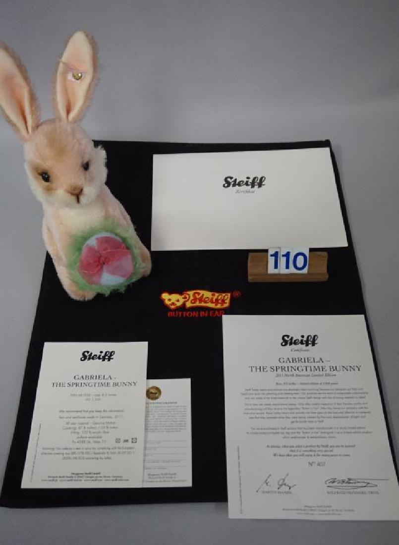 STEIFF 'GABRIELLA' THE SPRINGTIME BUNNY 2011 LIMITED: STEIFF 'GABRIELLA' THE SPRINGTIME BUNNY 2011 LIMITED EDITION #407 / 1,500 WITH C.O.A. - EX