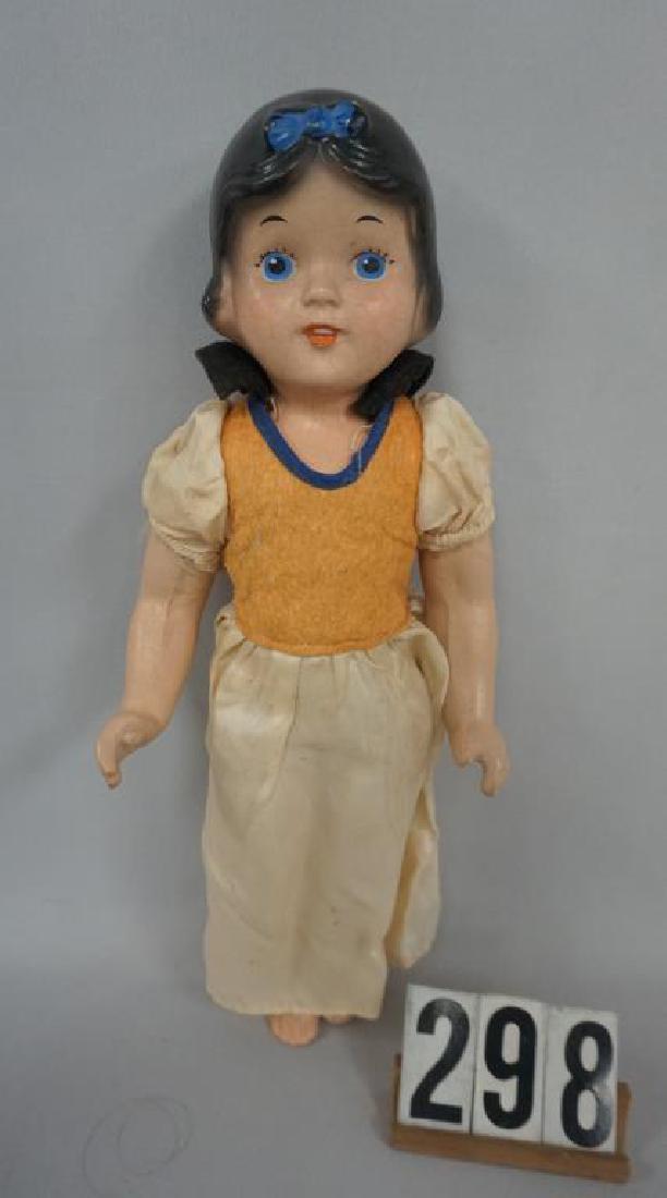 13 INCH COMPOSITION SNOW WHITE, (KNICKERBOCKER?) SOME: 13 INCH COMPOSITION SNOW WHITE, (KNICKERBOCKER?) SOME OVERALL CRAZING TO COMPO RALPH A. FREUNOLICH