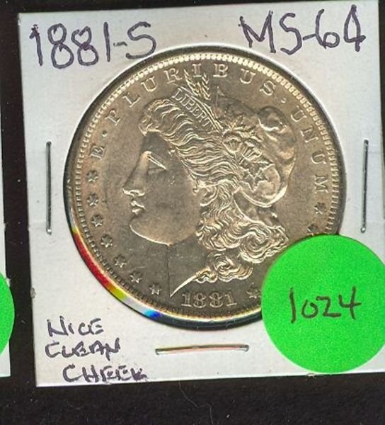 1881-S MORGAN SILVER DOLLAR