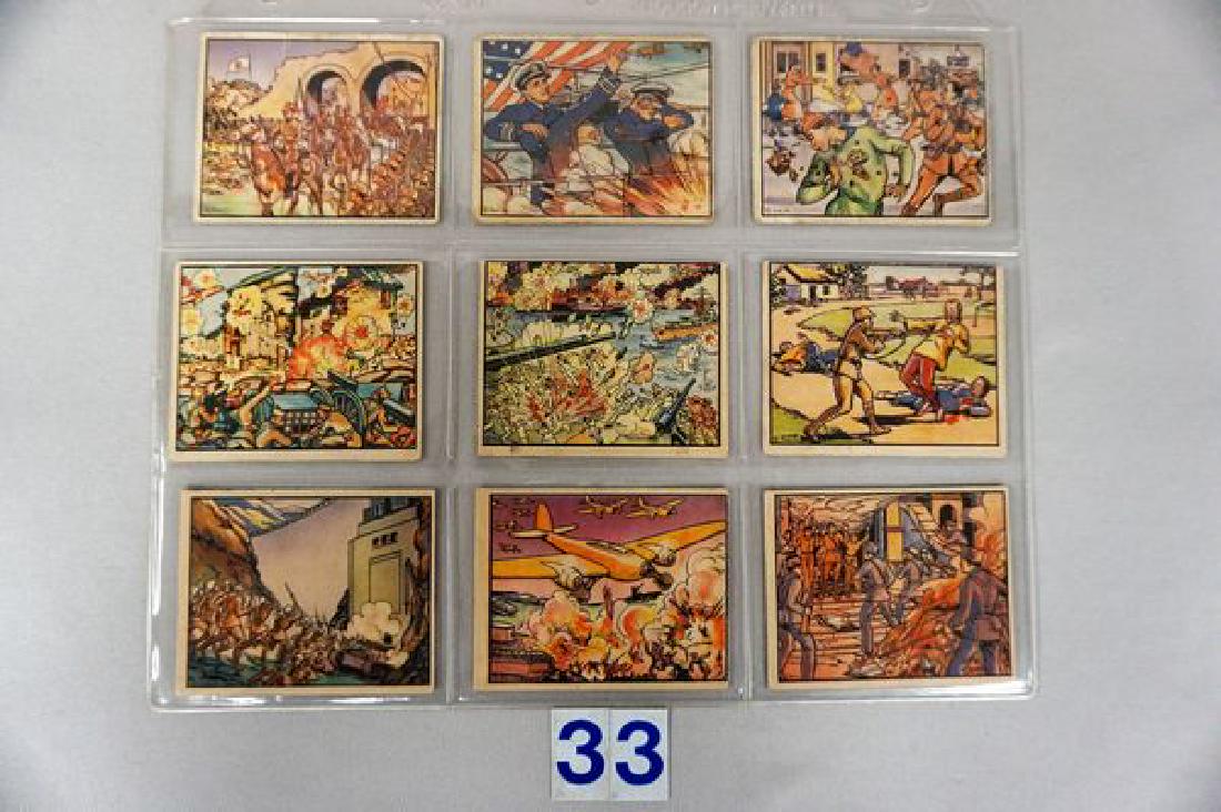 (9 DIFF.) 1938 GUM INC., HORRORS OF WAR CARDS -: GOOD TO VG