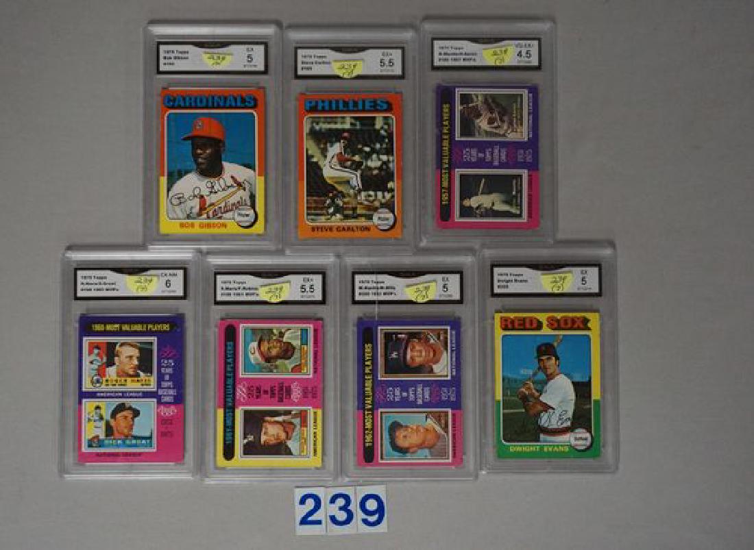 (7) 1975 TOPPS GMA GRADED BB CARDS: (1 of 2)
