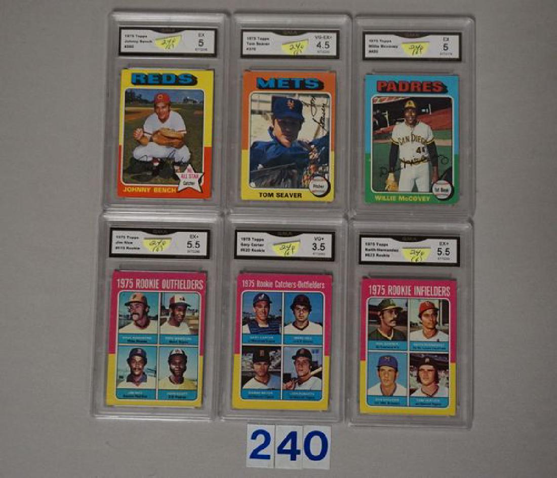 (6) 1975 TOPPS GMA GRADED BB STAR CARDS: (1 of 2)