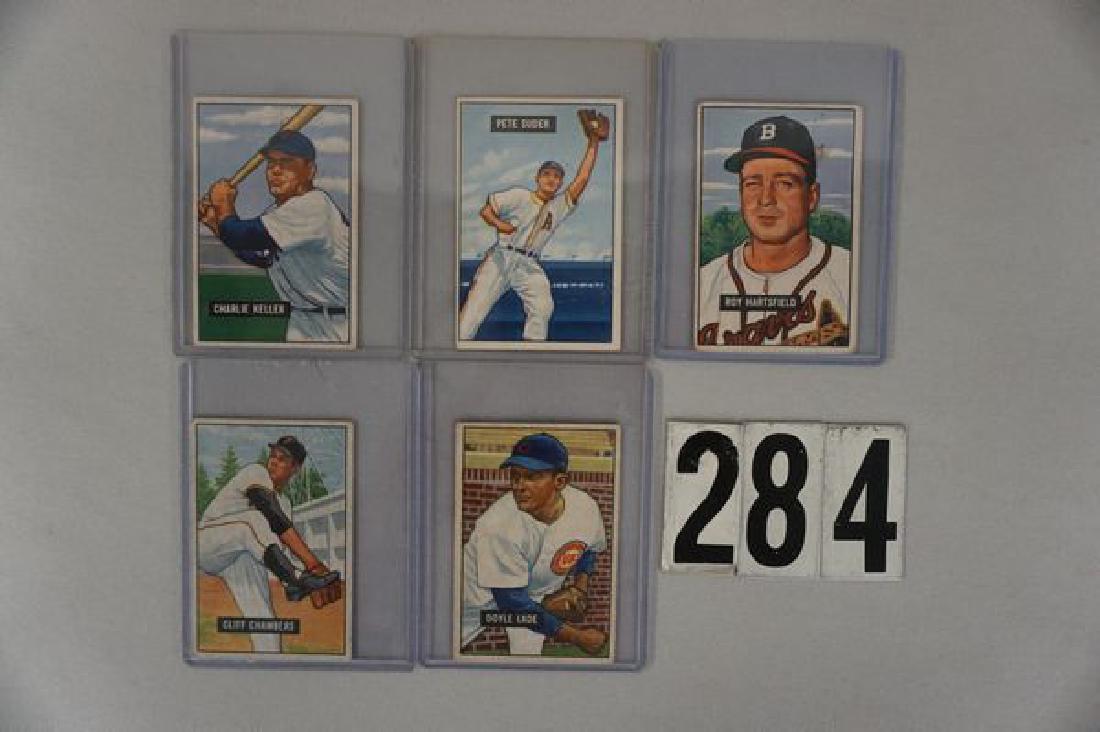 (9) 1951 BOWMAN B.B. CARDS, (1 of 7)