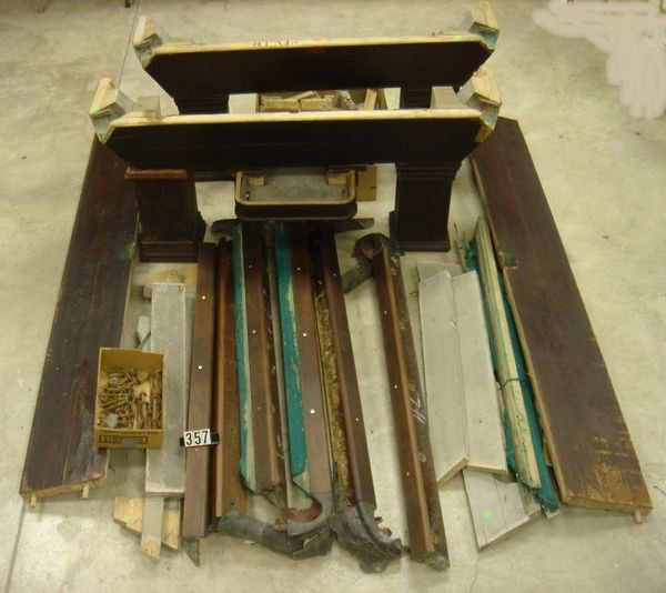 Brunswick, Balke, Collender Antique Pool Table: Brunswick, Balke, Collender 5' X 10' Antique Pool Table, Wellington Model- Veneer Loss- Restorable Or Parts Table- Includes 3 Pcs. Of Slate (Not Pictured)