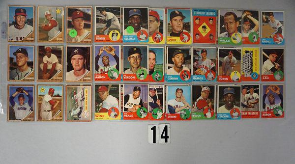 (13) 1962 & (190) 1963 TOPPS BB CARDS IN SHEETS, (1 of 10)