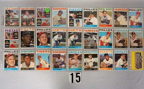 (77)  1964 TOPPS BB CARDS IN SHEETS, (1 of 6)