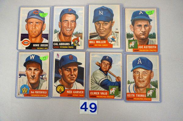 (16 DIFF.) 1953 TOPPS BB CARDS #12 TO 209: (1 of 4)