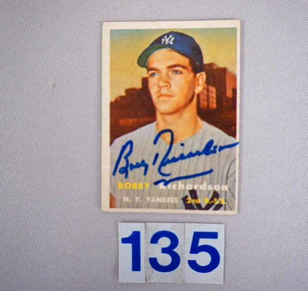 1957 TOPPS #286 BOBBY RICHARDSON ROOKIE CARD, (1 of 2)