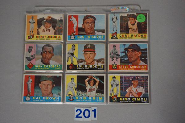 (54 DIFF.) 1960 TOPPS BB CARDS IN SHEETS: (1 of 6)