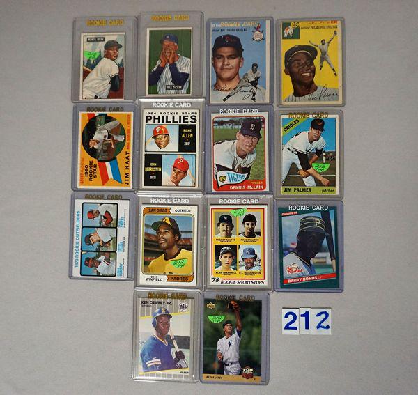 (14 DIFF.) BB ROOKIE CARDS FROM 1951 TO 1993, (1 of 2)