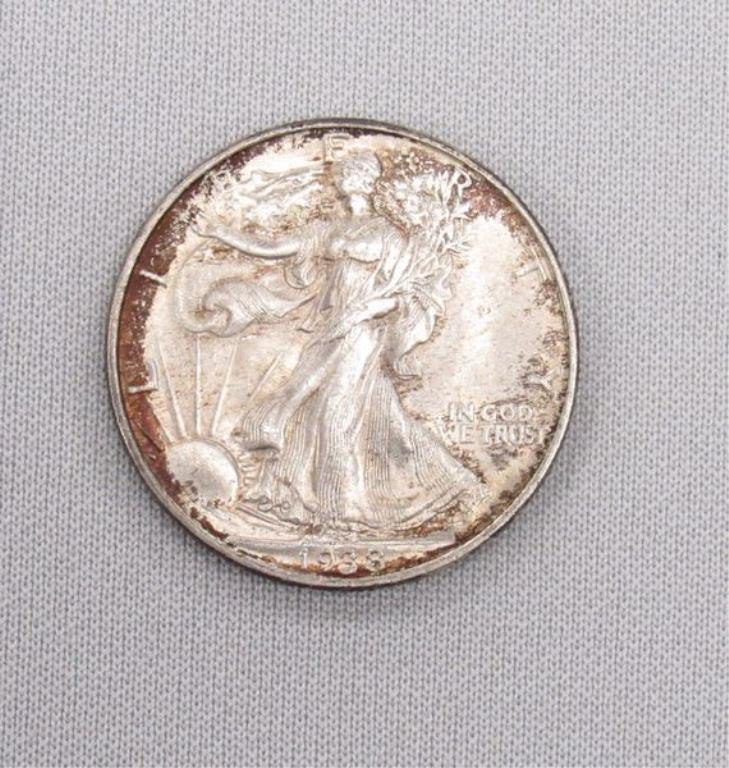 1938 WALKING LIBERTY HALF DOLLAR: (1 of 2)