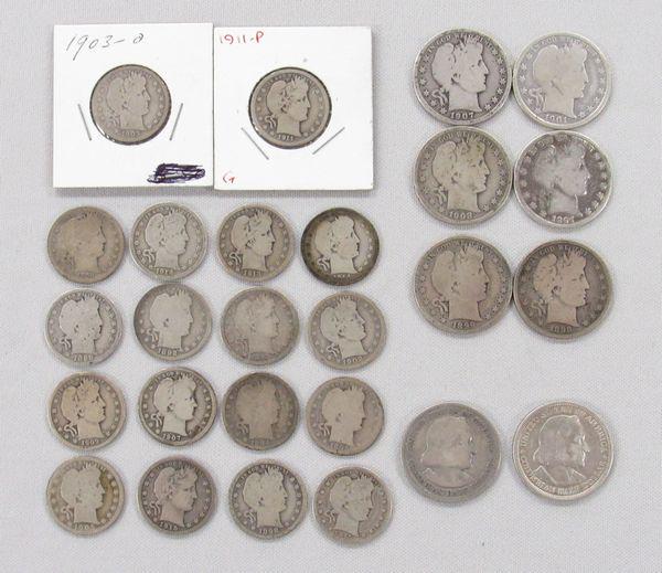 18 BARBER QUARTERS 6 BARBER & 2 COLUMBIAN HALVES:: 18 BARBER QUARTERS 6 BARBER & 2 COLUMBIAN HALVES: