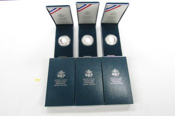 (3) 1990 EISENHOWER CENTENNIAL SILVER DOLLARS: (1 of 3)
