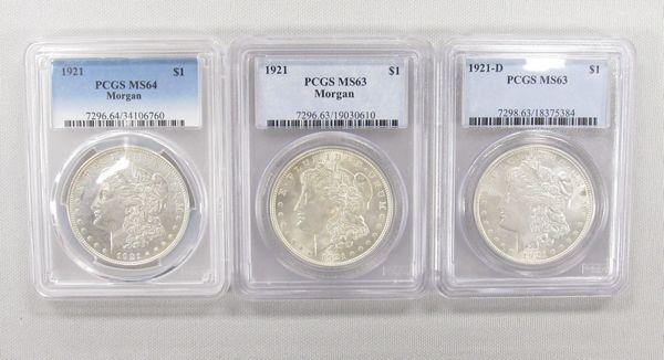 (2) 1921-P & 1921-D  MORGAN DOLLARS: (1 of 2)