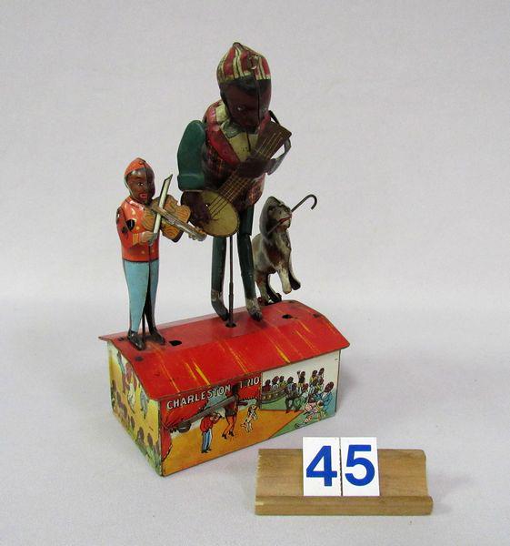 MARX CHARLESTON TRIO WIND UP TOY:: CIRCA 1920'S, WORKS BUT SLUGGISH - ORIGINAL PAINT SHOWING NORMAL WEAR