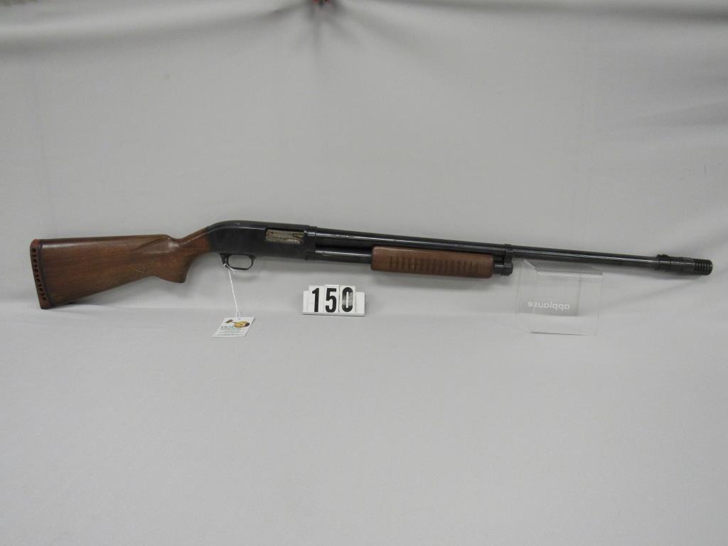 J.C. HIGGINS MODEL-20 PUMP ACTION 12 GAUGE SHOTGUN: 2 3/4 IN. CHAMBER. - FAIR. LINE #979 NO S/N
