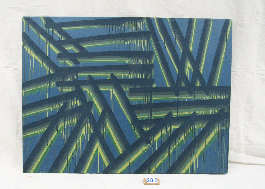 GARY M. SMITH OIL PAINTING:: 48 IN. X 36 IN. TITLED "ILLATU" - 1990 OIL ON CANVAS - VG