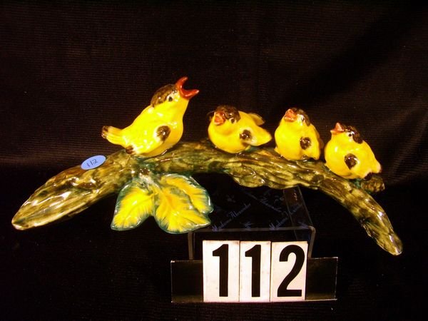 Stangl Bird Goldfinch Family On Branch #3635 - Exc