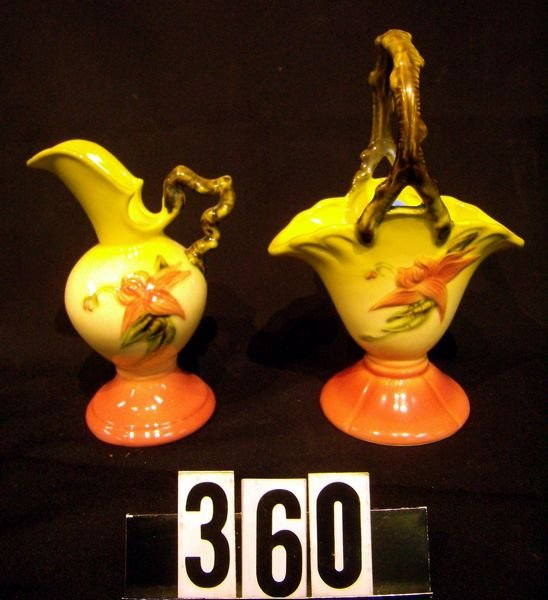 Hull Pottery 9" Basket & 7" Ewer