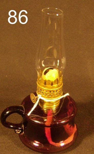 LITTLE BUTTER CUP AMETHYST GLASS MIN. FINGER LAMP