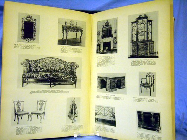 1938 SIGNED 1ST EDITION CHIPPENDALE FURNITURE BOO: 1938 SIGNED 1ST EDITION CHIPPENDALE FURNITURE BOOK - "THE GENTLEMAN & CABINET MAKER'S DIRECTOR" BY THOMAS CHIPPENDALE, A GALLERY OF CHIPPENDALE FURNITURE & SKETCHES OF CHIPPENDALE'S LIFE WORKS