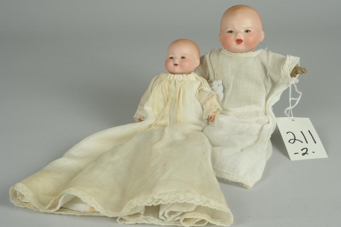 TWO ARMAND MARSEILLE BABY DOLLS 8 & 10 IN. (1 of 5)