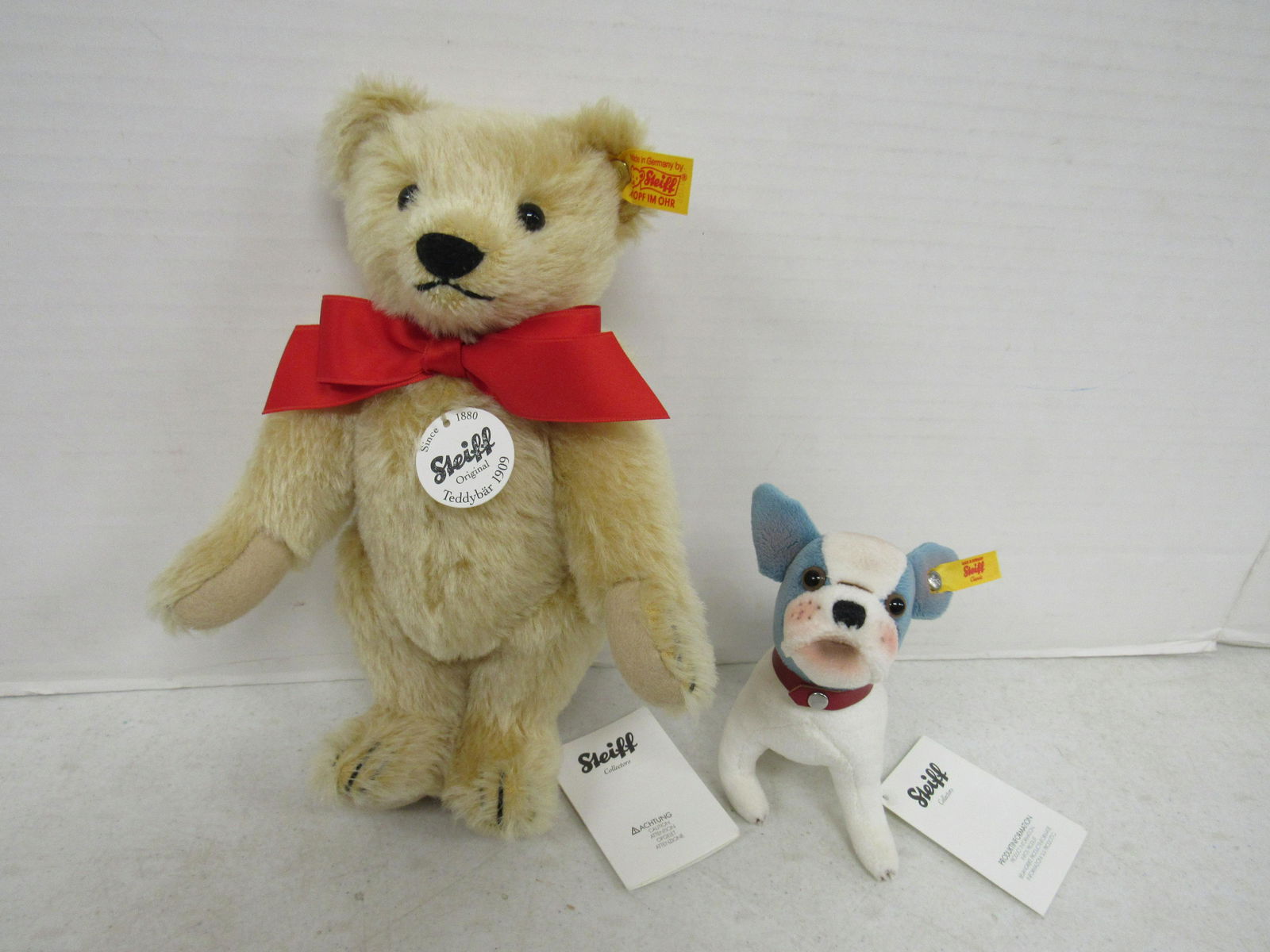 Steiff Bully Bulldog & Classic 1909 9 1/2 In. Teddy Bear: